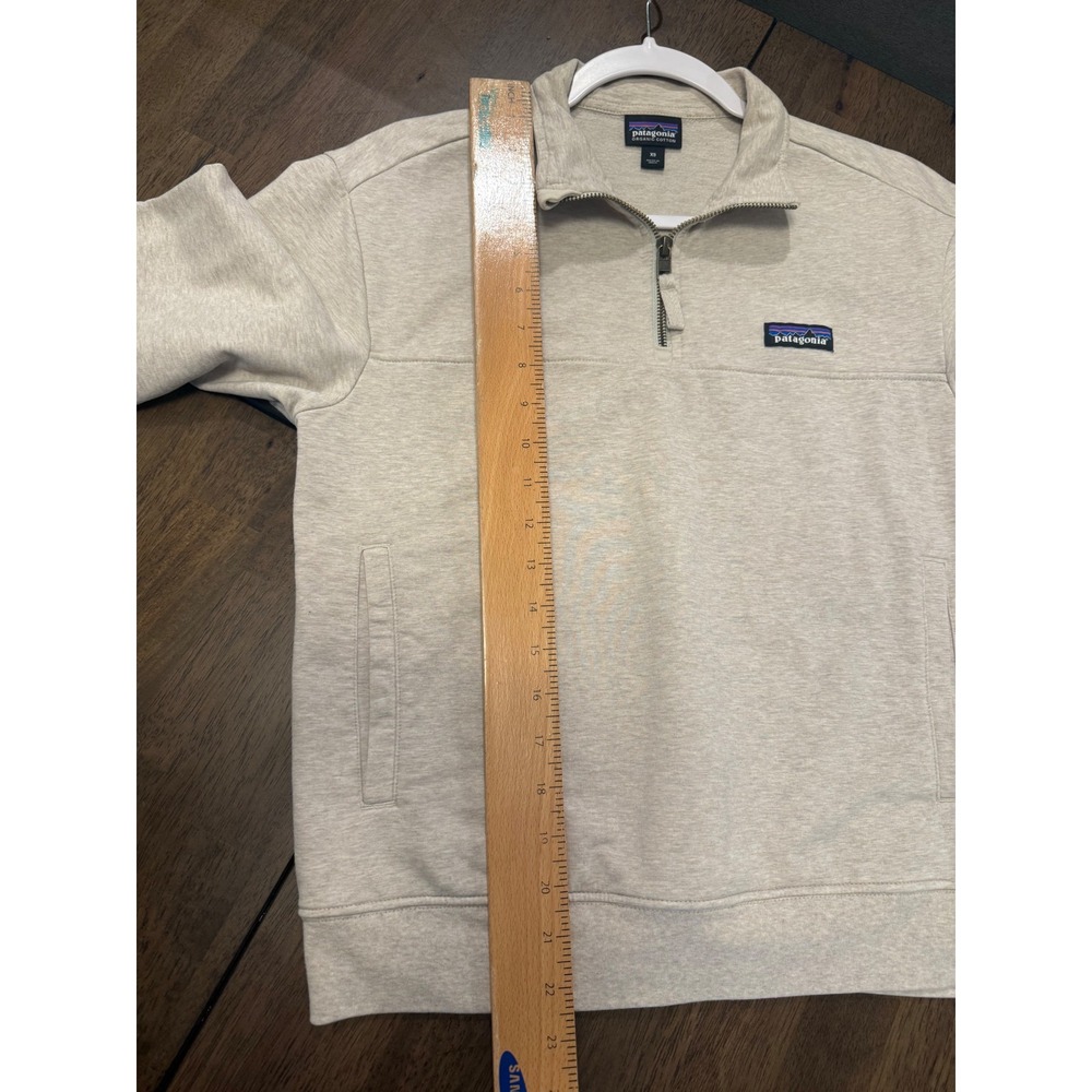 Patagonia Organic Cotton Quarter Zip Sweatshirt Oatmeal Heather XS Pullover - Picture 4 of 6